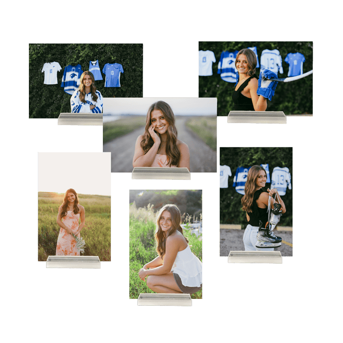 Custom 5"x7" Acrylic Table Toppers for Graduation Party in Jamestown, ND.