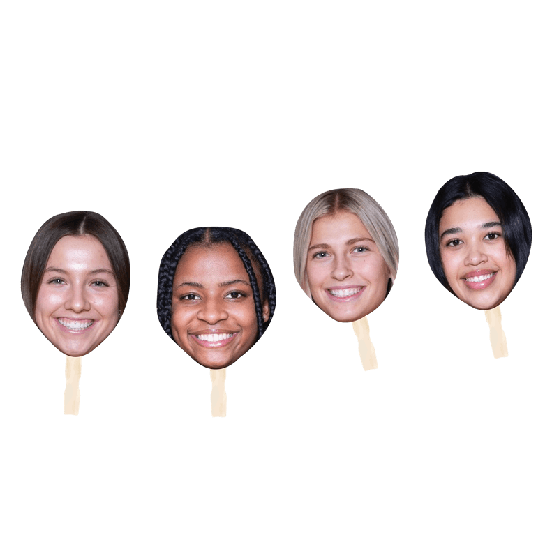 Custom 24" player faces cutouts for sports teams in Medina, ND.