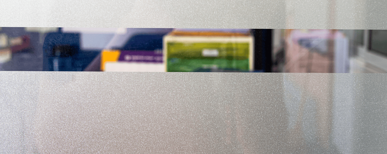 Frosted window film for school classroom safety in Jamestown, ND.