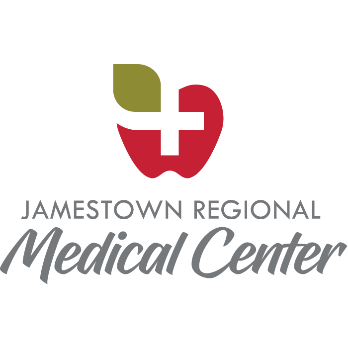 Logo of Jamestown Regional Medical Center with a red and green design on a white background.