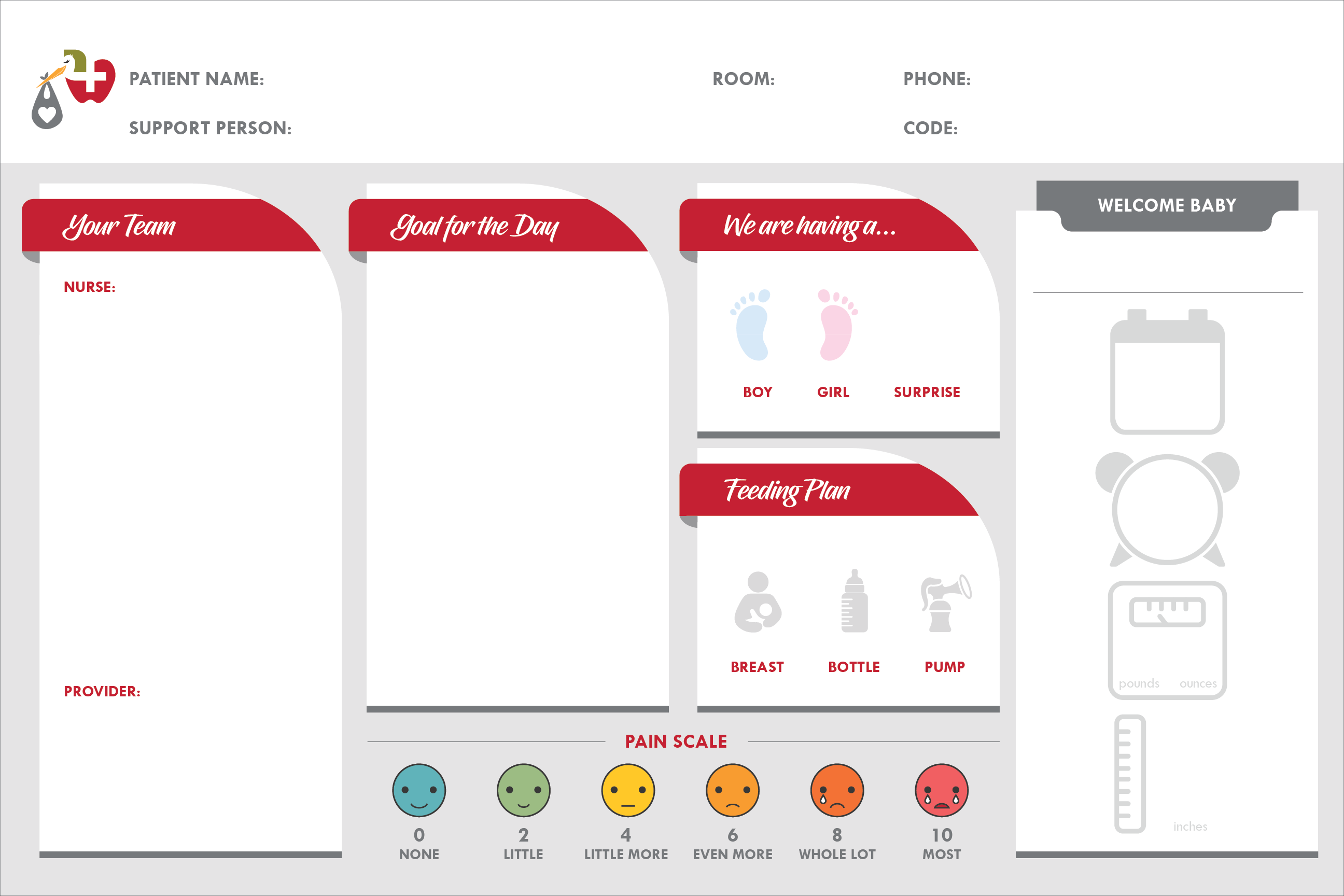 Custom birth chart poster for JRMC in Jamestown, ND.