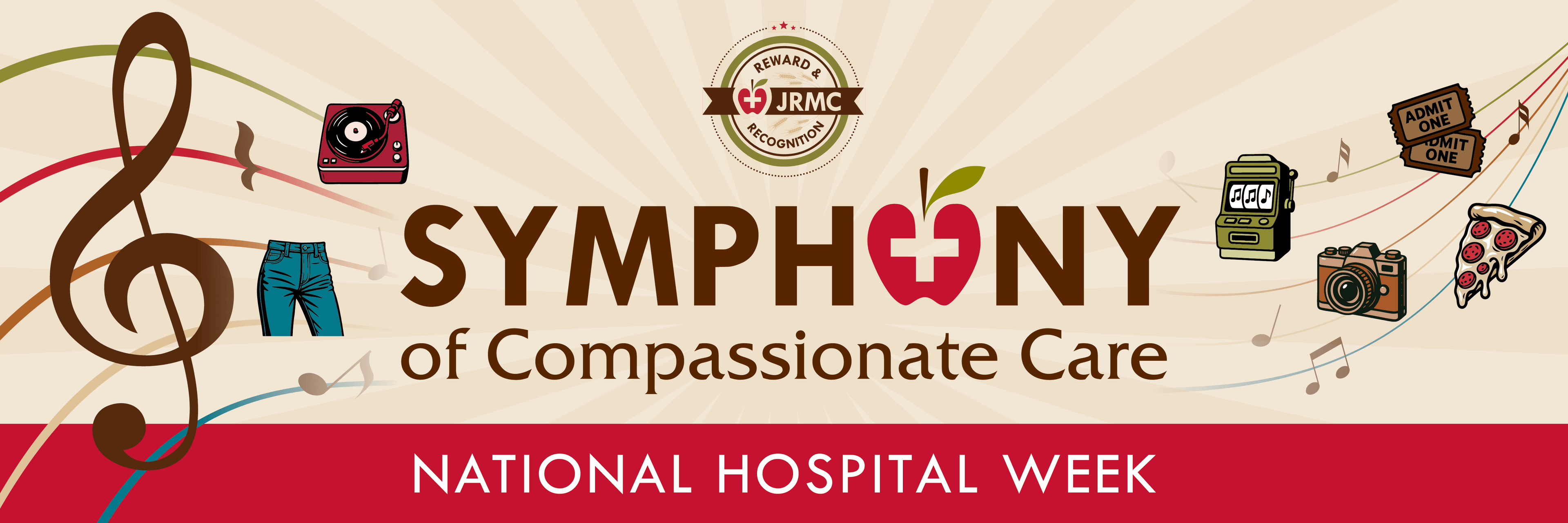 Custom paper indoor poster signage for National Hospital Week in Jamestown, ND.