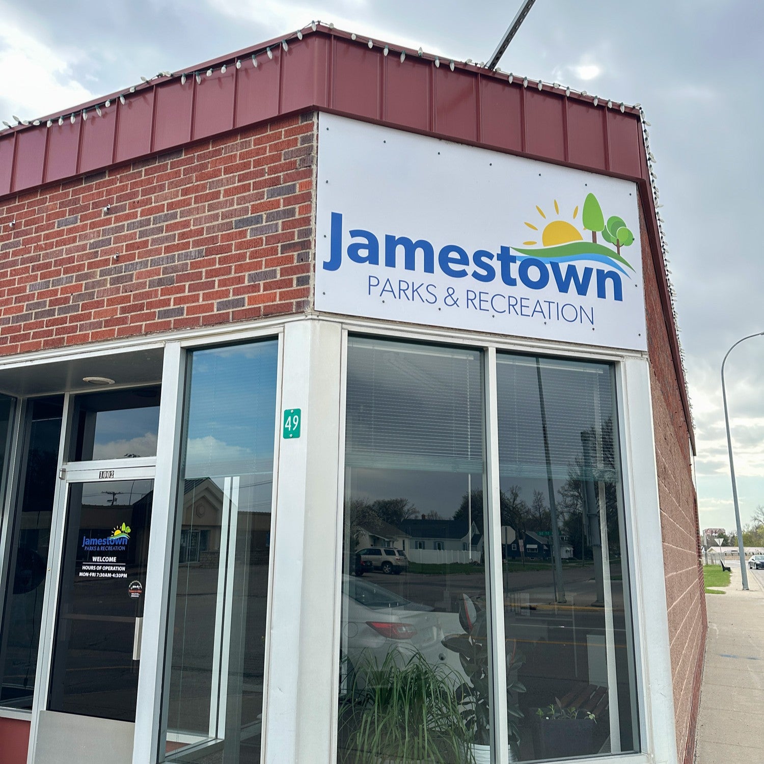 Custom ACM exterior building sign for Jamestown Parks & Recreation in Jamestown, ND.