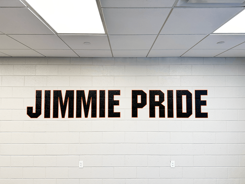 Custom Letter decals and graphics for University of Jamestown in Jamestown, ND.