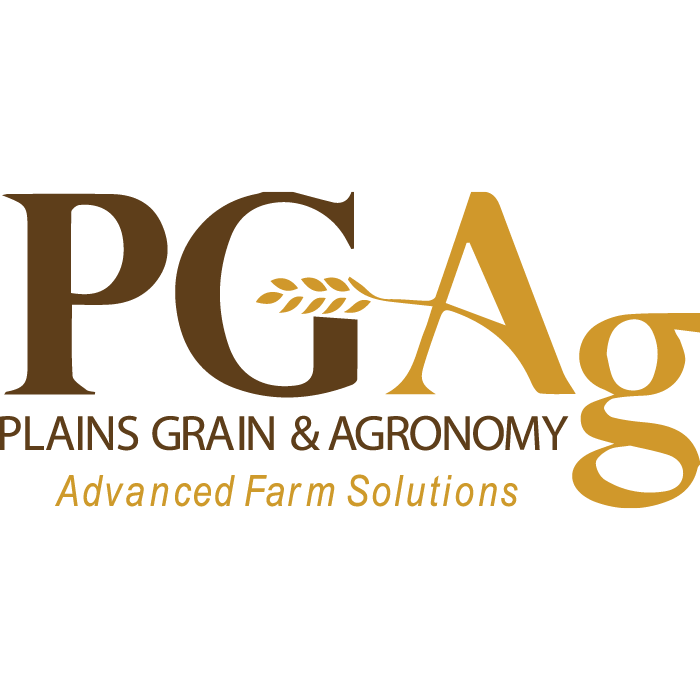 Logo of Plains Grain & Agronomy with 'PG Ag' in brown and gold on a white background.