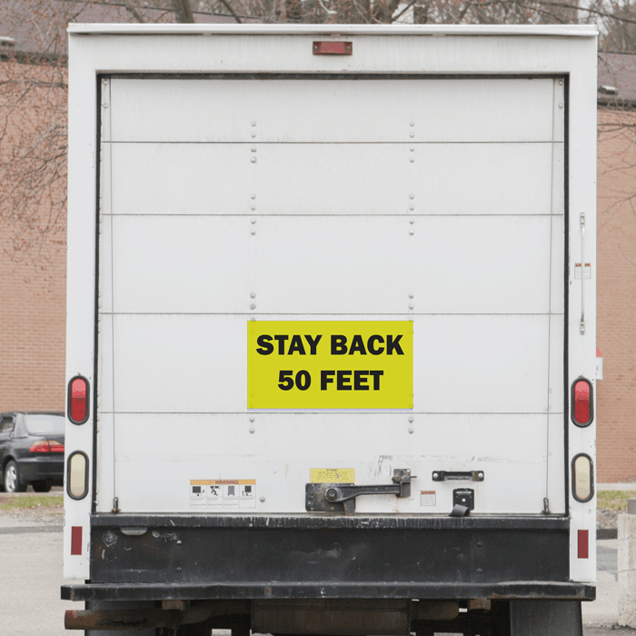 Custom safety decal for city vehicle in Bismarck, ND.