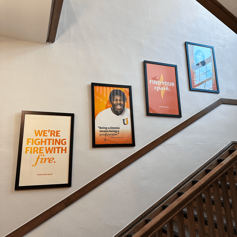 Custom paper indoor posters for University wall decor in Jamestown, ND.