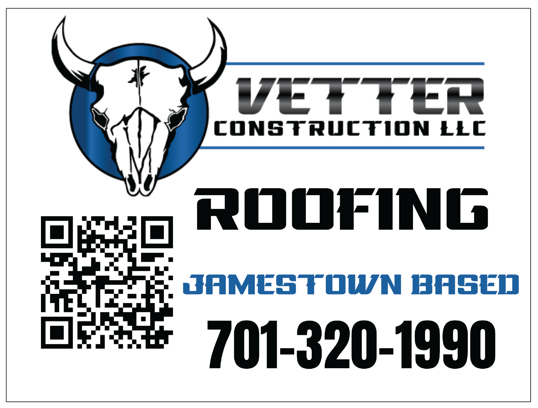 Custom vehicle magnets for Vetter Construction in Jamestown, ND.