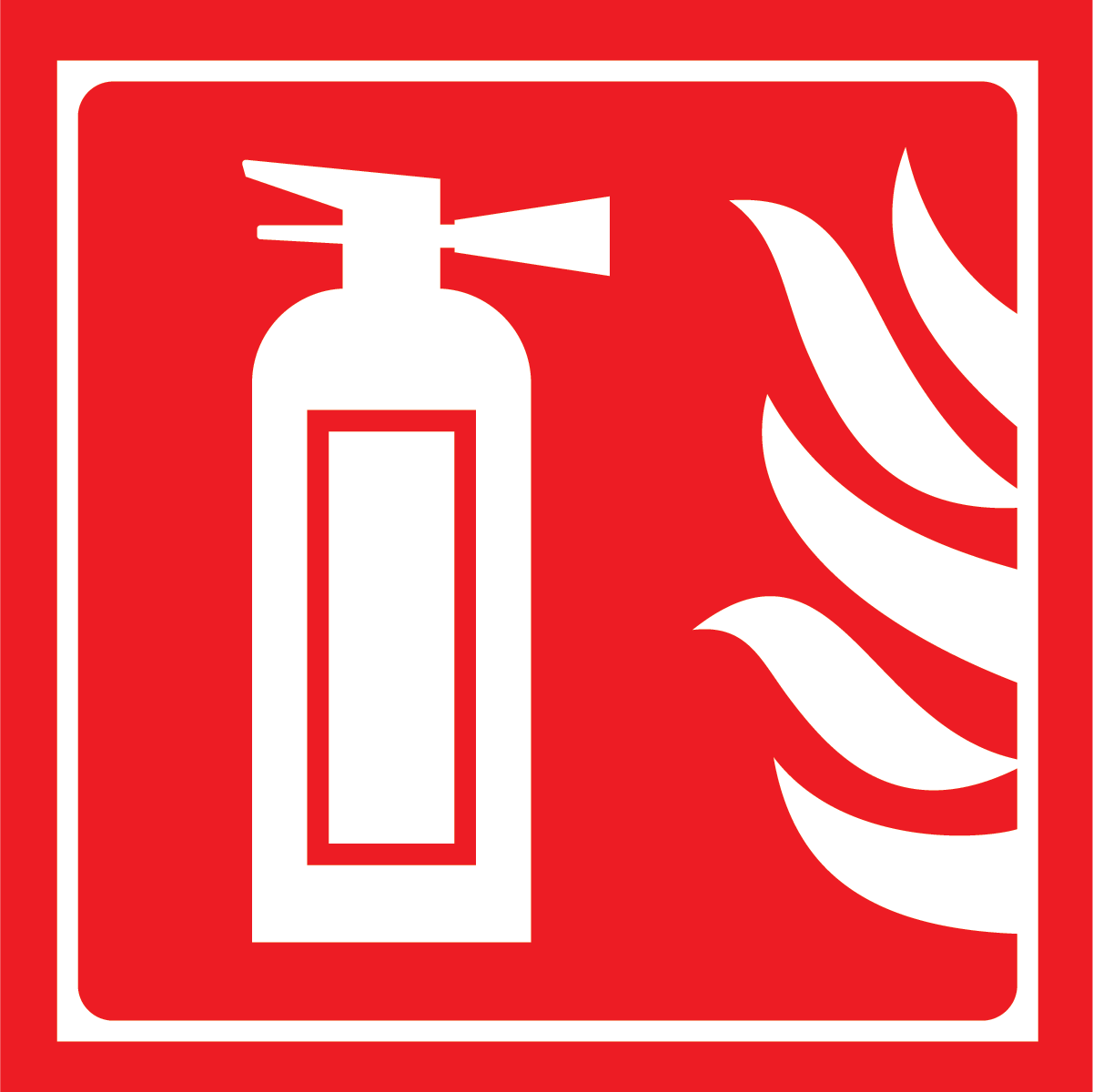 Custom wayfinding magnetic sign for fire extinguisher location in facility in Beulah, ND.