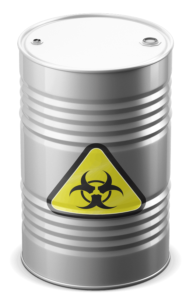 Custom safety decals for toxic waste barrels in Jamestown, ND.