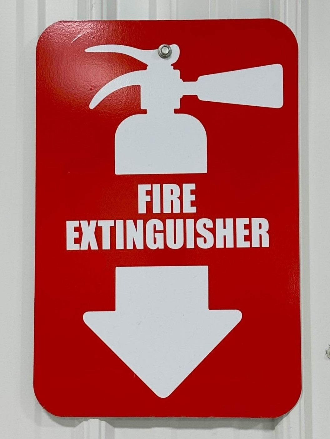 Aluminum sign with overlay in shop in Jamestown, ND.