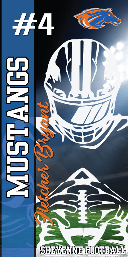 Custom paper individual player door poster for state football team in Fargo, ND.
