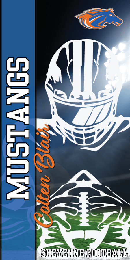 Custom paper door poster for player recognition Sheyenne football team in Fargo, ND.