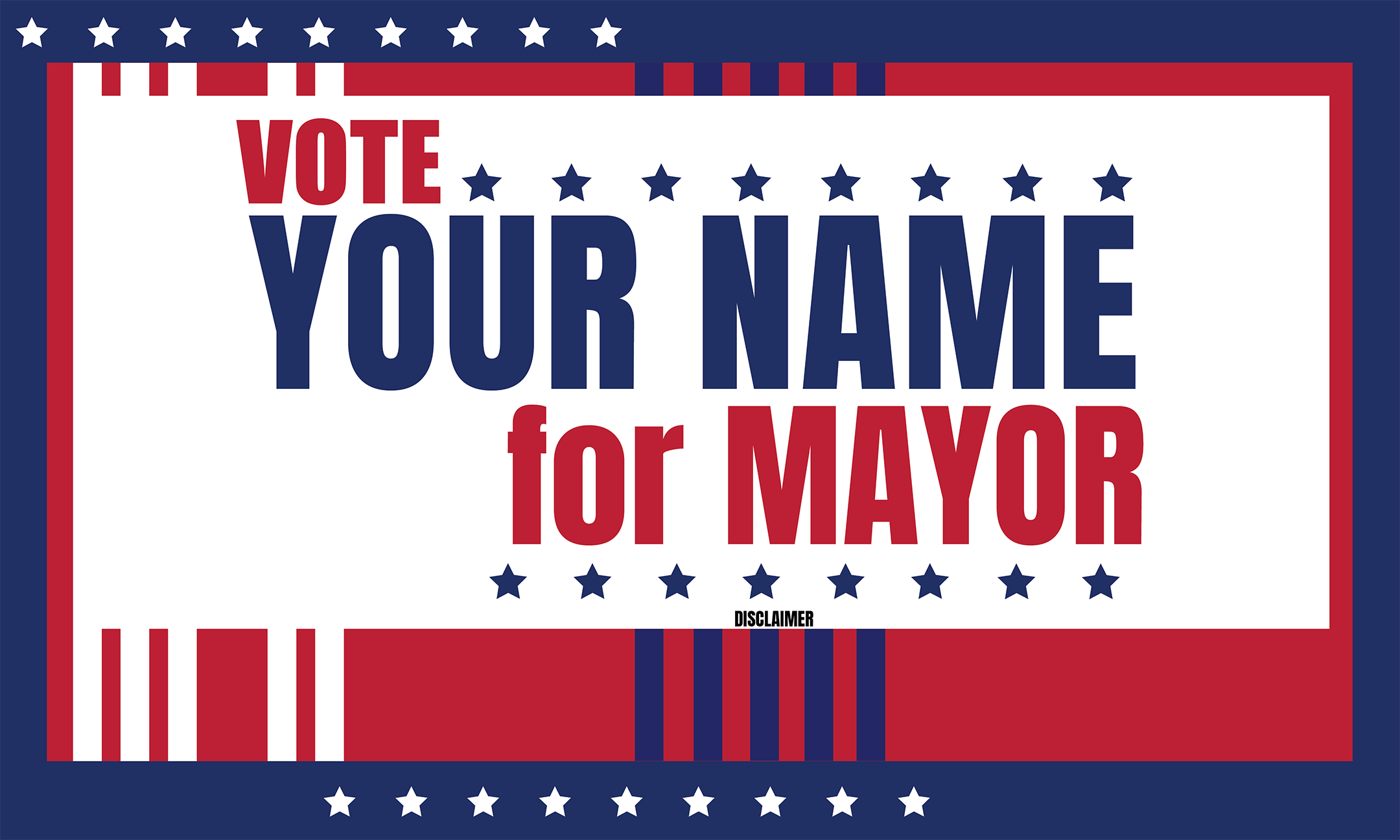 Your name for mayor political sign