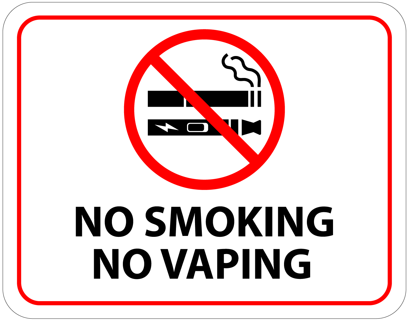 Custom sign prohibiting smoking and vaping in schools in Jamestown, ND.